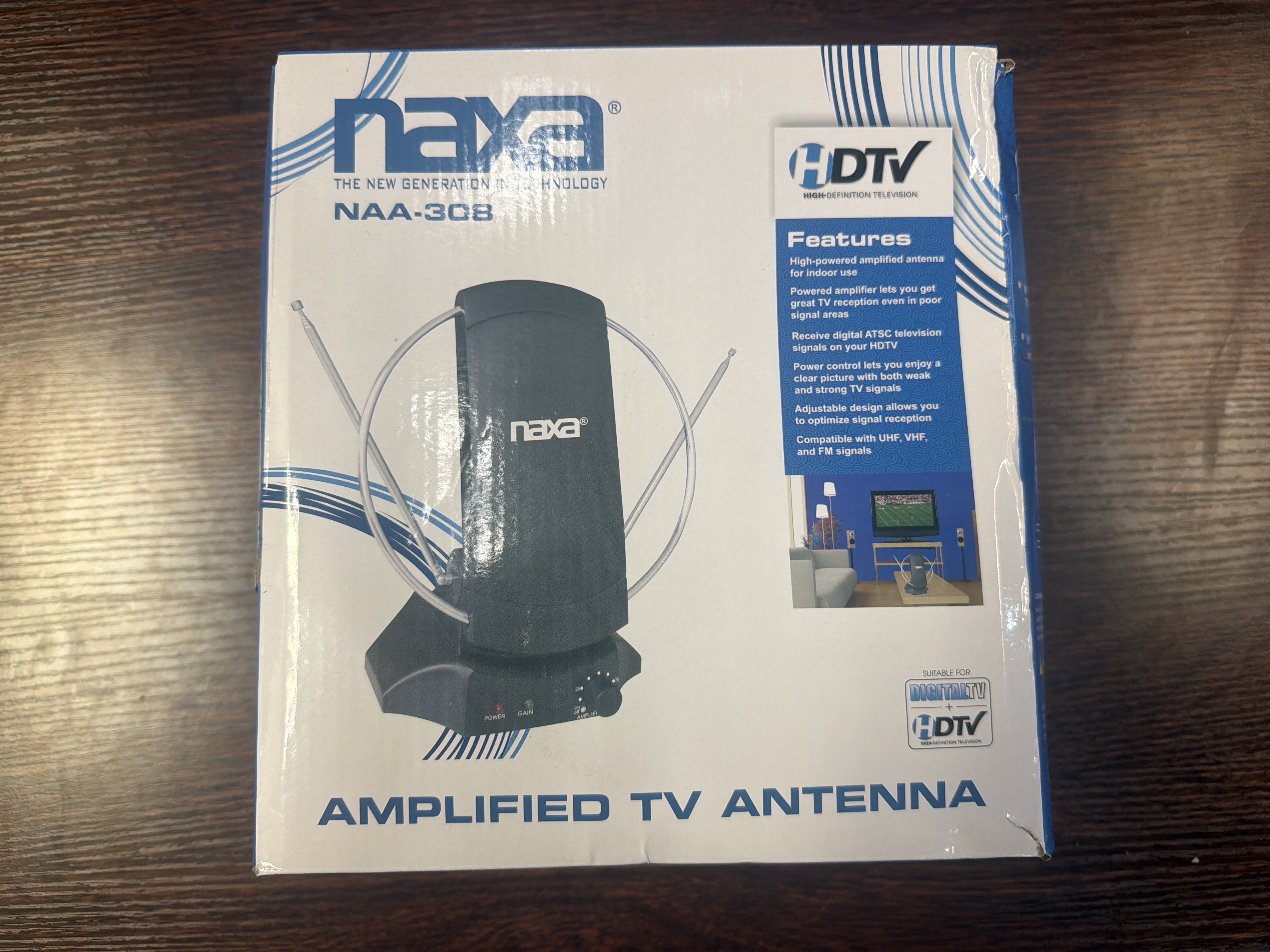 Naxa Electronics NAA-308 High Powered Amplified Antenna Suitable For HDTV and ATSC Digital Television