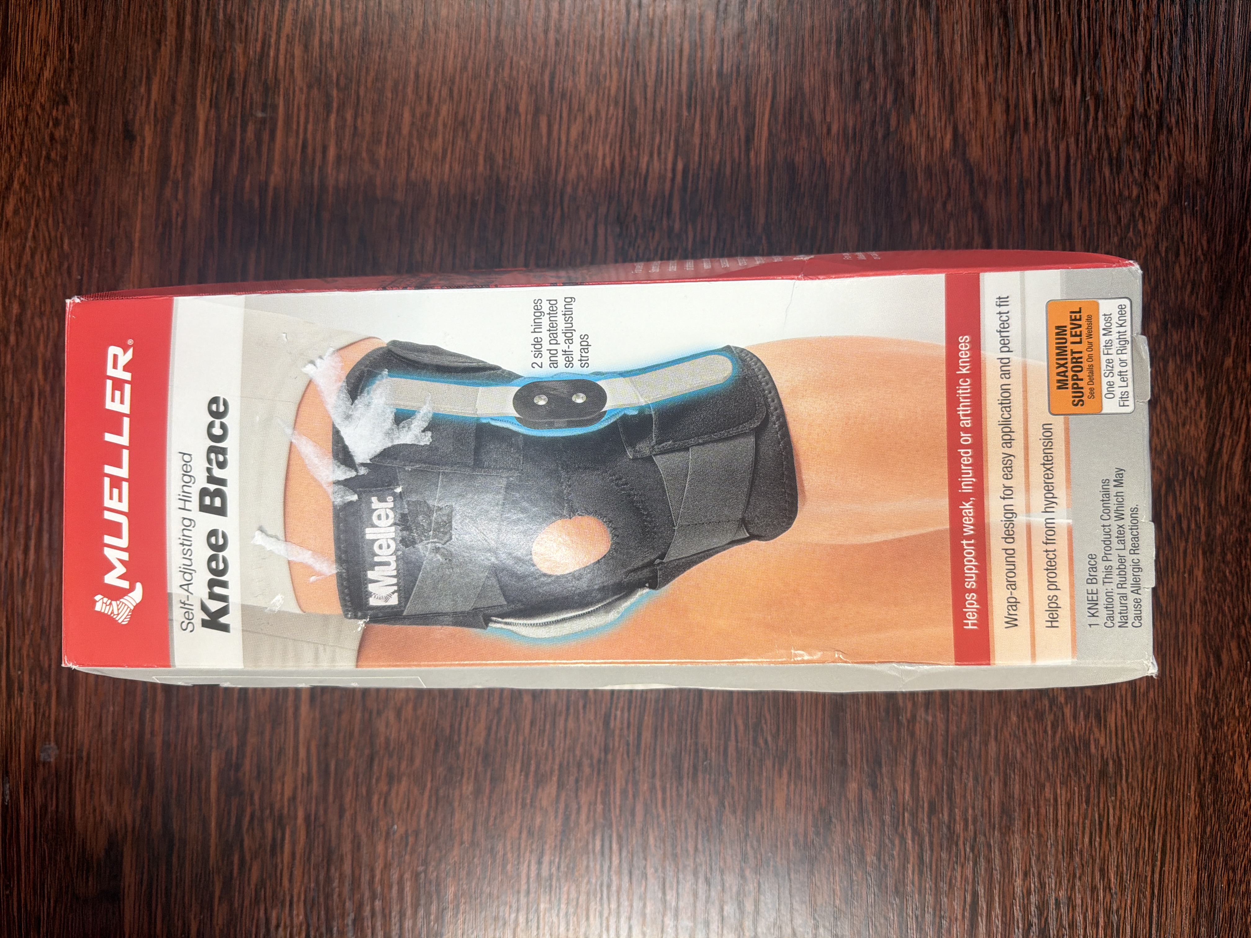 Mueller Adjustable Hinged Knee Brace  Black  One Size Fits Most