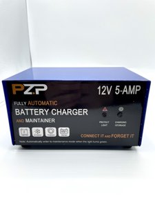 PZ.P 12V 5AMP Battery Charger Smart Marine and Automotive Battery Charger