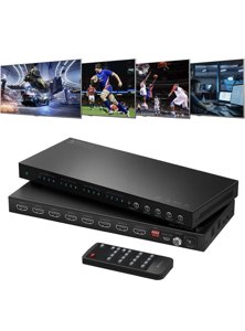 PORTTA 4x4 HDMI Matrix 4K 60Hz 4:4:4, 4 in 4 Out Switch Splitter