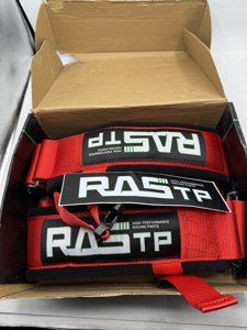 RASTP 4 Point Safety Harness with 3 Inch Padding (Red)
