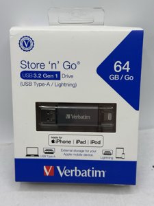 Verbatim iStore 'n' Go Dual 64GB USB 3.0 Flash Drive (USB Type-A/Lightning)