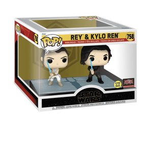 REY AND KYLO REN Funko Pop Moments Star Wars GLOW IN THE DARK TARGET CON 758