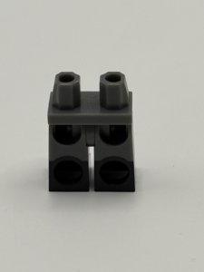 Lego Castle Dark Bluish Gray Minifig Legs with Black Boots Pattern photo 2