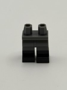Lego 10 New Dark Bluish Gray Minifigure Pants Legs w/ Black Boots Pattern Pieces photo 3