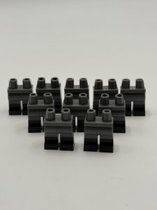 Lego 10 New Dark Bluish Gray Minifigure Pants Legs w/ Black Boots Pattern Pieces photo 2