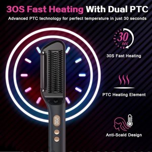 DAILYLIFE Hair Straightener, Straightening Brush with Oil-Infused, Ionic Straigh photo 4