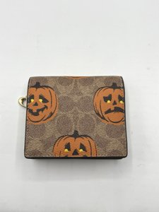 NWT COACH Snap Wallet In Signature Canvas Halloween pumpkin  CCR19 2025 photo 3