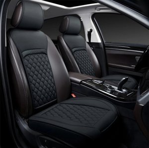 Joy Forserve Front Car Seat Covers Universal Fit, Leather Waterproof Protector