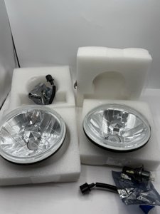 Pair 7" Round Sealed Beam Style Headlights w/ LED Bulbs & Adapters photo 2