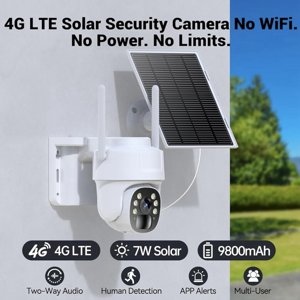 4G LTE Cellular Security Camera Outdoor,Wireless  Solar-Powered Outdoor Camera