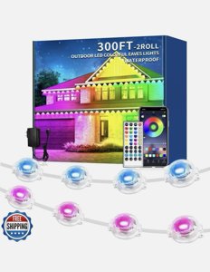 Rroetxi 300FT Permanent Outdoor Lights, IP67 Waterproof LED Light