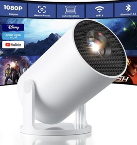 Portable Mini Projector Dual WiFi 6 Bluetooth BT5.0 Android