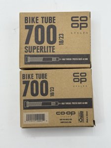 CO-OP Bike Tube  700x18/23 Half Threaded Presta Valve 48mm. - 2 Pack