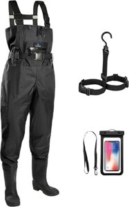 Trudave Chest Waders for Men with Boots, 2-Ply Nylon/PVC Waterproof Fishing & Hunting Waders for Men and Women