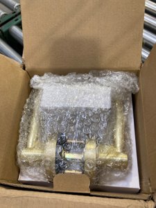 LOQRON Brushed Gold No Lock Passage Door Handle, Round Design Non-Locking Heavy Duty Door Lever with Satin Brass Finish, 3 Pack Wholesale Reversible for Left/Right Handed for Hallway and Closet Door photo 2