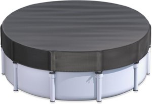 16 ft Round Winter Pool Cover for Metal Frame Above Ground Pools, Pool Cover for Winter- Upgraded Windproof Design Compatible with Intex/Bestway Frame Above Ground Outdoor Swimming Pool (Black)