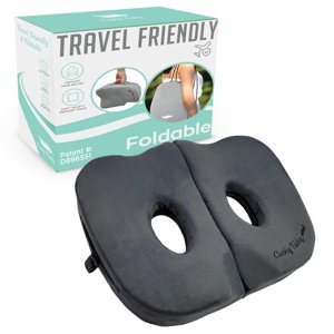 Cushy Tushy Foldable Sit Bone Seat Cushion - for Sit Bone Pain, Hip, Butt, Ischial Tuberosity, Hamstrings, and Sciatica Pain Relief - for Home, Office, and Driving…