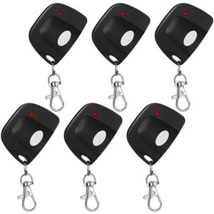 Kingdder 6 Pcs 8 Dip Switch 310mhz Garage Door Remote Compatible with Linear Delta 3 (DT DTA DTD DTC DNT00002A) Gate Opener Remote with Keychain (Black,White Button)