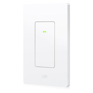 Eve Light Switch – Connected Wall Switch (Apple HomeKit), Single, Alternating & Cross switches, Compatible with Multi-Location setups, schedules, no Bridge Required, Bluetooth,Thread
