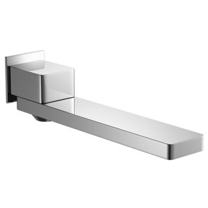 HONGTONGSOWER Brass Folding Tub Spout Wall Mount Waterfall Faucet Tub Spout with ON/OFF 90 Degree Rotatable Tub Diverter Spout for Bathroom Sink and Tub Shower System Polish Chrome