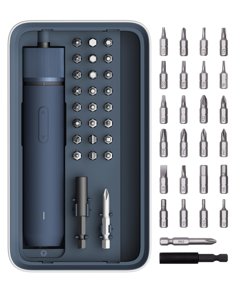 HOTO Electric Screwdriver Kit, 25-Piece Upgraded Bit Set, 3.6V Cordless Screwdriver Rechargeable, Magnetic Case Lid, 3 Torque Settings, 1500mAh Battery, LED Light for Furniture/Electrical Repairs
