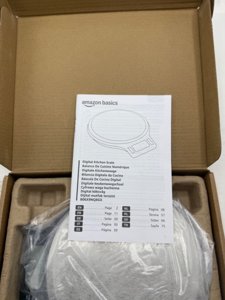 Amazon Basics Digital Kitchen Scale with LCD Display, Batteries Included, Weighs up to 11 pounds, Black and Stainless Steel photo 4