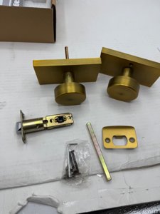 HIEMEY Antique Door Knobs Interior, Modern Vintage Passage Antique Brass Round Door Knobs Door Handles for Hall and Closet Rectangle photo 5