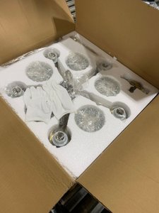 ALICE HOUSE 20 inch Dining Room Chandeliers, Brushed Brass Modern Farmhouse Lighting Fixture for Kitchen, Bedroom, Dress Room and Home Office AL5095-H5 photo 3