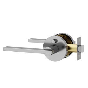 Okun Valli 1-Pack Chrome Privacy Door Levers – Push Button Lock, Reversible, Sleek Concealed-Mount Design for Bedroom & Bathroom