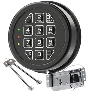 High Security Electronic Safe Lock Replacement Keypad with Solenoid Lock & 2 Override Keys, Fit Safe Box and More