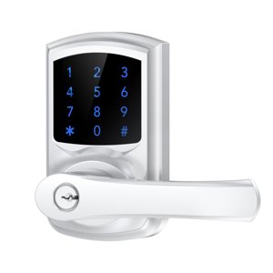 HIDALIFE Keyless Entry Door Lock with Keypad and Handle for Front Doors, Touchscreen, Anti-peep Password, Auto-Locking, Satin Chrome