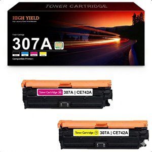 307A Toner Cartridge Set CE740A CE741A CE742A CE743A Toner Replacement for HP 307A Toner Works with Color Professional CP5225 CP5225n CP5225dn CP5220 Printer (4-Pack Black, Cyan, Magenta, Yellow) photo 10