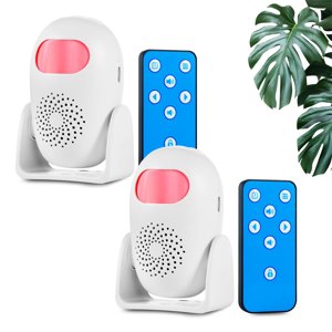 Motion Sensor Alarm with 17 Chimes 3 Alarm Modes 4 Volume Levels Wireless Motion Detector Alarm with Remote 110dB Home Security Alarm (2 Motion Detector, 2 Remote Control)