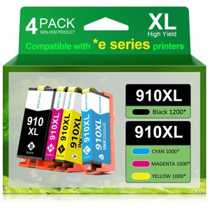 BAOYAN 910XL Ink Cartridges Replacement for HP 910xl Ink Cartridges Combo Pack with OfficeJet Pro 8025e 8015e 8028e 8035e 8025 8035 8020 Printer (Black, Cyan, Magenta, Yellow)