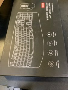 Wireless Keyboard and Mouse Combo, 2.4G Full Size Wave Keys Ergonomic Keyboard with Wrist Rest and 3-Level DPI Adjustable Wireless Ergonomic Mouse for Windows, Mac OS Desktop/Laptop/PC(Black) photo 2