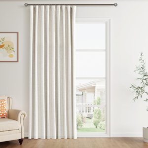 Joywell Cream Natural Beige Linen 100% Blackout Curtains 96 Inch Long, Rod Pocket/Back Tab/Hook Belt/Clip Rings,Thermal Insulated Drapes for Bedroom Living Room with Hooks(1 Panel,60 x 96)lpnpmfi7762318