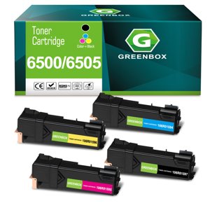 GREENBOX Phaser 6500 WorkCentre 6505 High Capacity Toner Cartridges Replacement for 106R01594 106R01595 106R01596 106R01597 for Xerox Phaser 6500 6500N 6500DN WorkCentre 6505 Printer (4 Pack)