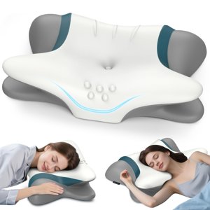 Cervical Neck Pillow for Pain Relief - Ergonomic Side Sleeper for Sleeping, Cooling Memory Foam Pillows for Neck Support, Contour Orthopedic Bed Pillow for Back Stomach Sleepers photo 1