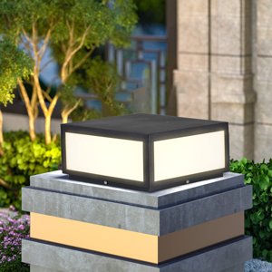 AILICIN Pillar Lamp Post Light, Fence Deck Cap Light Lantern Column Lamp for Flat Surface Patio Garden Decoration with IP55 Waterproof E26 LED Bulb (Electric Powered)