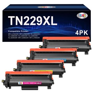 TN229XL Black,Cyan,Magenta,Yellow Toner Cartridges High Yield for Brother MFC-L3720CDW MFC-L3780CDW HL-L3280CDW HL-L3220CDW HL-L3300CDW Printer