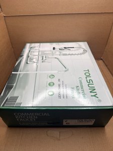 Commercial Sink Faucet,TOLSUNY Commercial Kitchen Faucet Wall Mount with Pre Rinse Sprayer,Wall Mounted Kitchen Sink Faucet for Industrial and Restaurant Sinks. (Classic, 25) photo 3