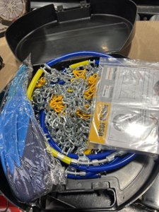 Snow-Chains Easy Install Tire-Chains, One-Pull Fit Design Tire Snow Chains for Passenger Cars, Sedan, SUVs, Emergency Winter Tire Traction Car Tires 235 245 255 275 - Set of 2 (KN140) photo 2