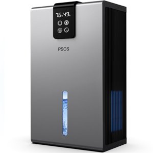 Dehumidifier, Dehumidifiers for Home,98 OZ Water Tank, (1000 sq.ft) Quiet Dehumidifier for Basement Bathroom Bedroom with Humidity Display, Auto Shut Off, Relaxing 7 Color Ambient Light(Gray)