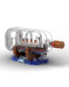 dOvOb Titanic Ship in a Bottle Building Blocks Set, Creative Collectible Display Model Set, Great Idea Gift Toy for Adults and Kids(878 PCS)