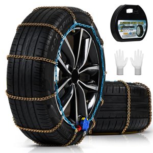 Auto Tightening Snow Chains for Cars, SUVs & Pickup Trucks – 1-Min Quick-Fit Auto Installation, Reusable Universal Emergency Traction Tire Chains – Set of 2?ALN130?