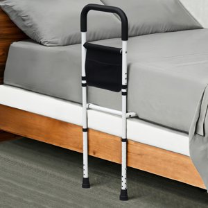 Bed Rails for Elderly Adults Safety, Adjustable Bed Assist Rails for Seniors, Bedrails with Support Legs and Storage Pocket, Bed Railing Cane Fit Single, Double King,Queen,Full, Twin Beds