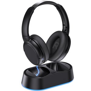 Wireless Headphones for TV Watching, TV Headphones with Transmitter Charging Base, Bluetooth V5.3, No Lip-Sync Delay, Clear Voice, Plug & Play, Comfortable Over-Ear for Seniors, Gifts for Elderly