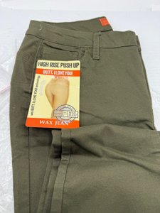 WAX JEAN Push-Up High-Rise Twill Color Pants 11 Dark Green 90168 photo 5