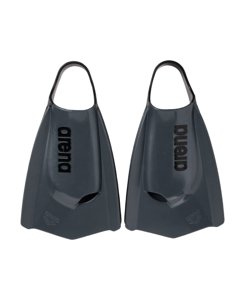 Arena Unisex Adult Powerfin Pro II Swim Training Fins Men and Women Silicone Short Blade Flippers Left/Right Customized, Black, Size 11-12